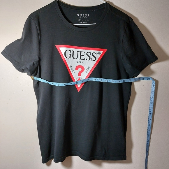 GUESS Black T-Shirt (Red Triangle logo) - Picture 3 of 5